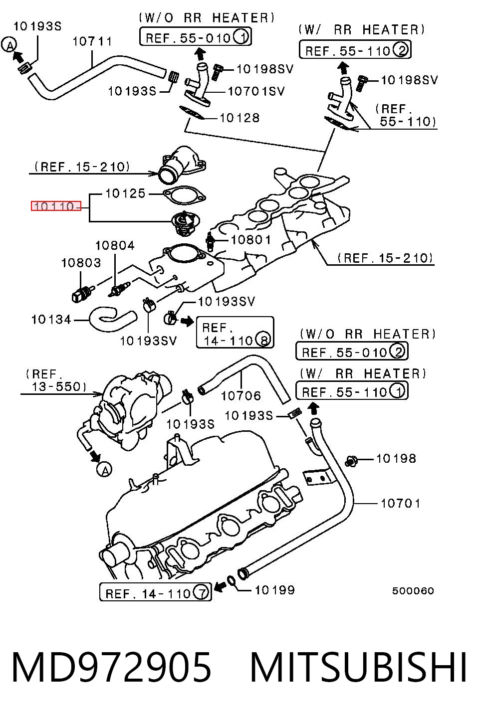 MD972905 Mitsubishi Termostato de agua