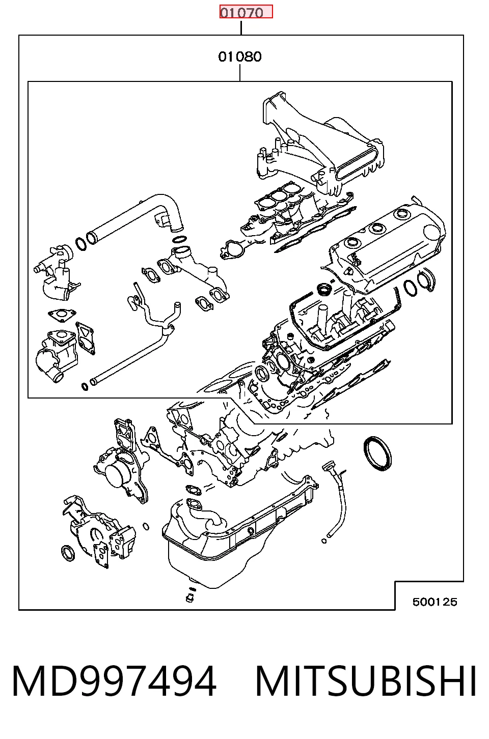 Juego completo de juntas de motor MD997494 MITSUBISHI