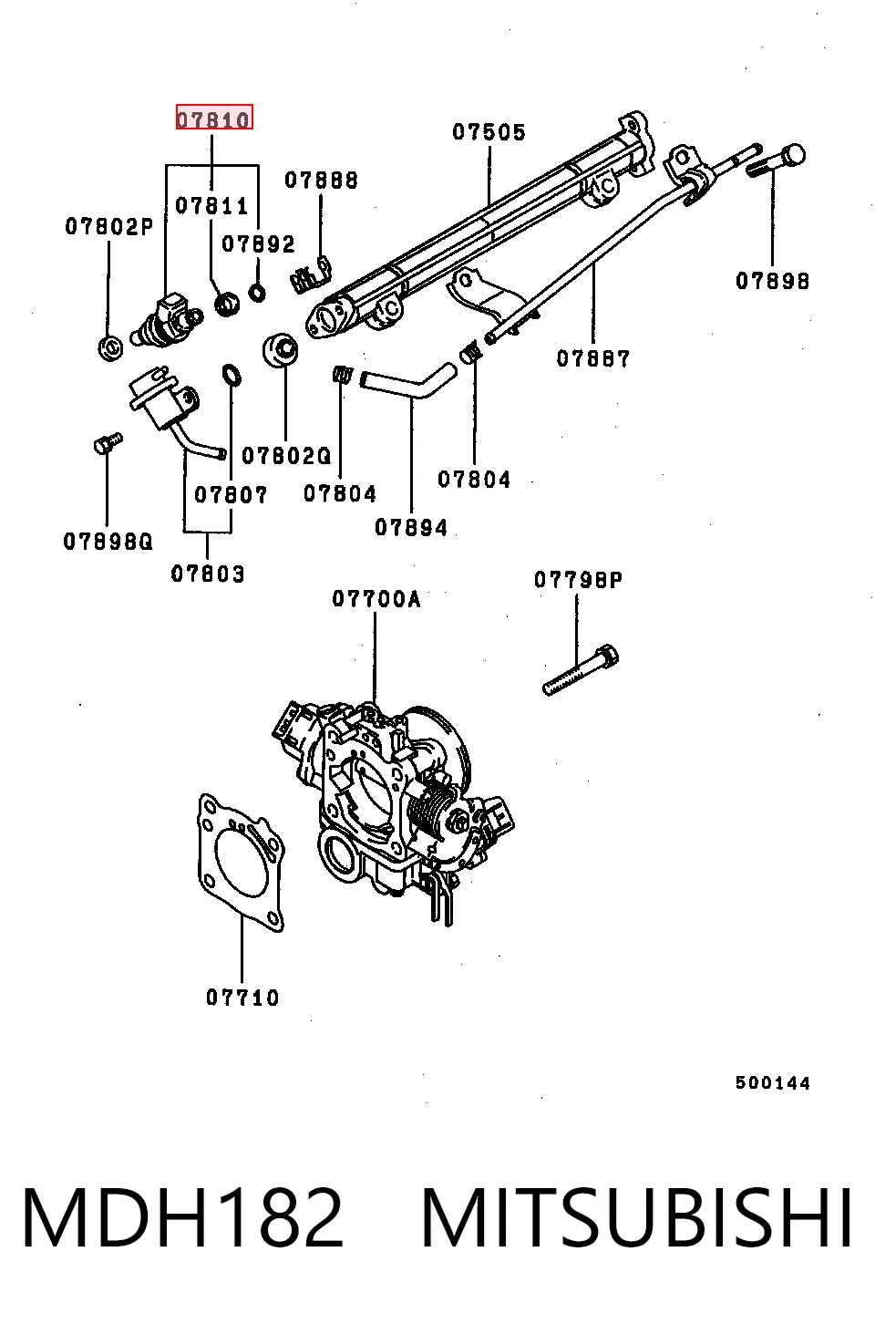 MDH182 Mitsubishi Inyector de combustible