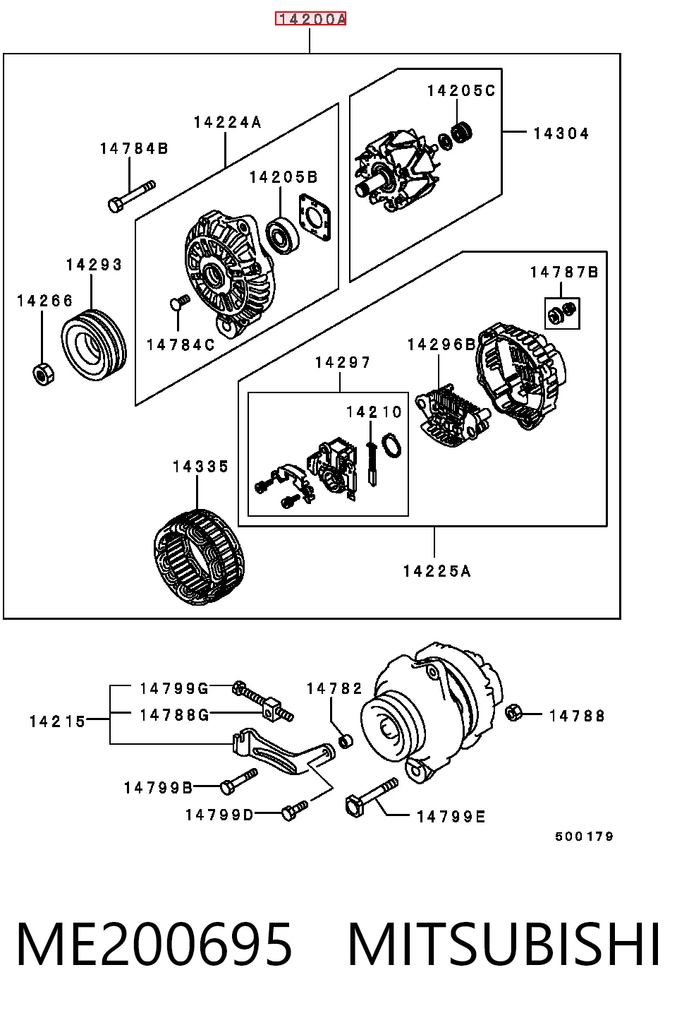 ME200695 Mitsubishi Alternador de coche