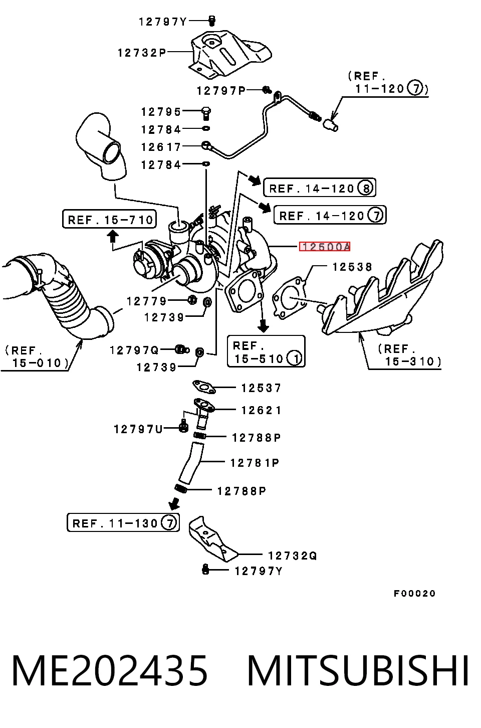 ME202435 Mitsubishi Turbo para motor