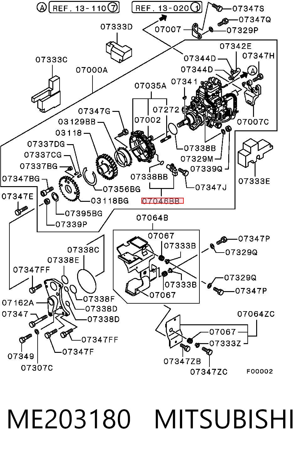 ME203180 Mitsubishi Sensor de posición del cigüeñal