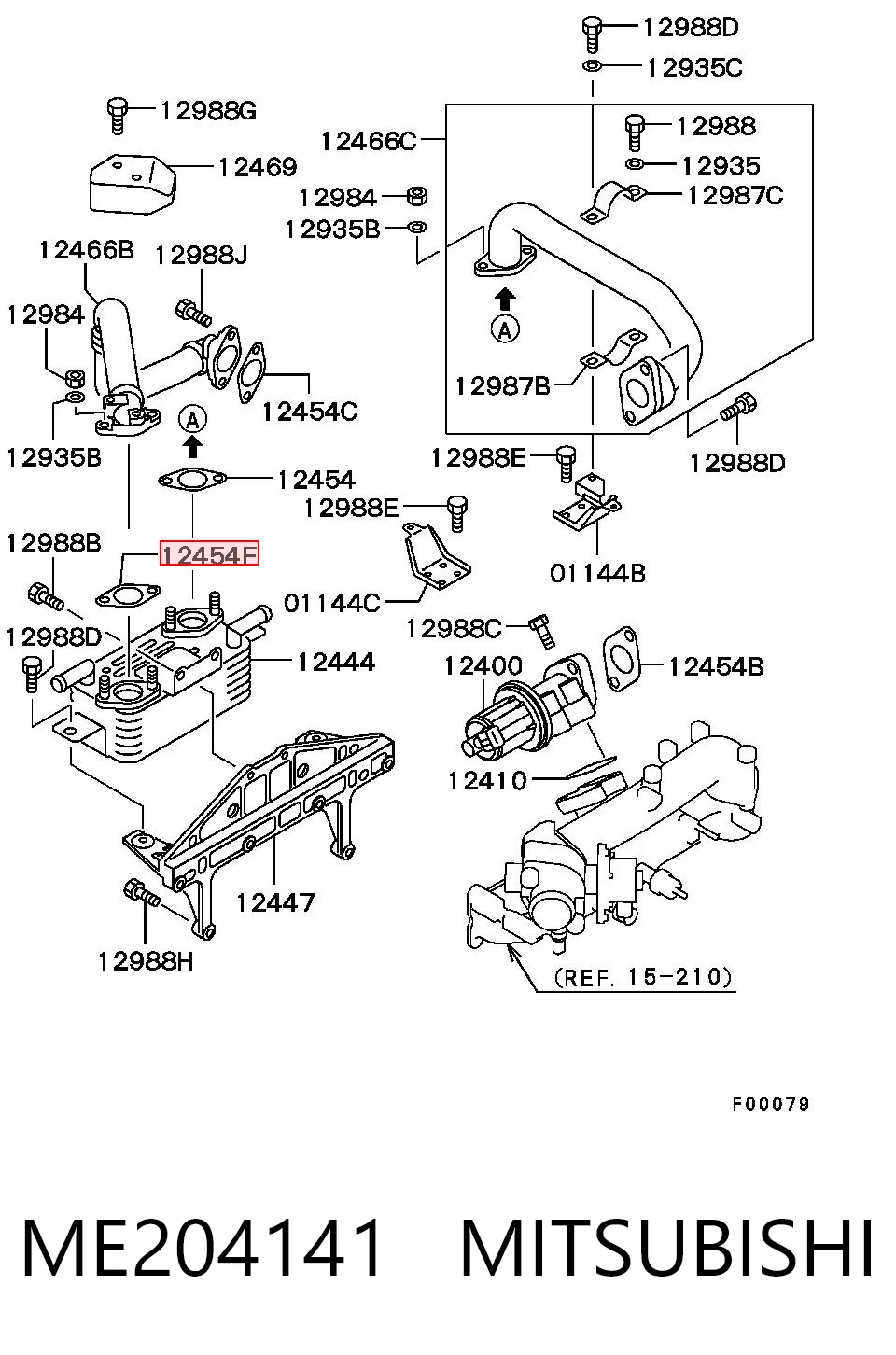 Junta de colector de escape ME204141 MITSUBISHI