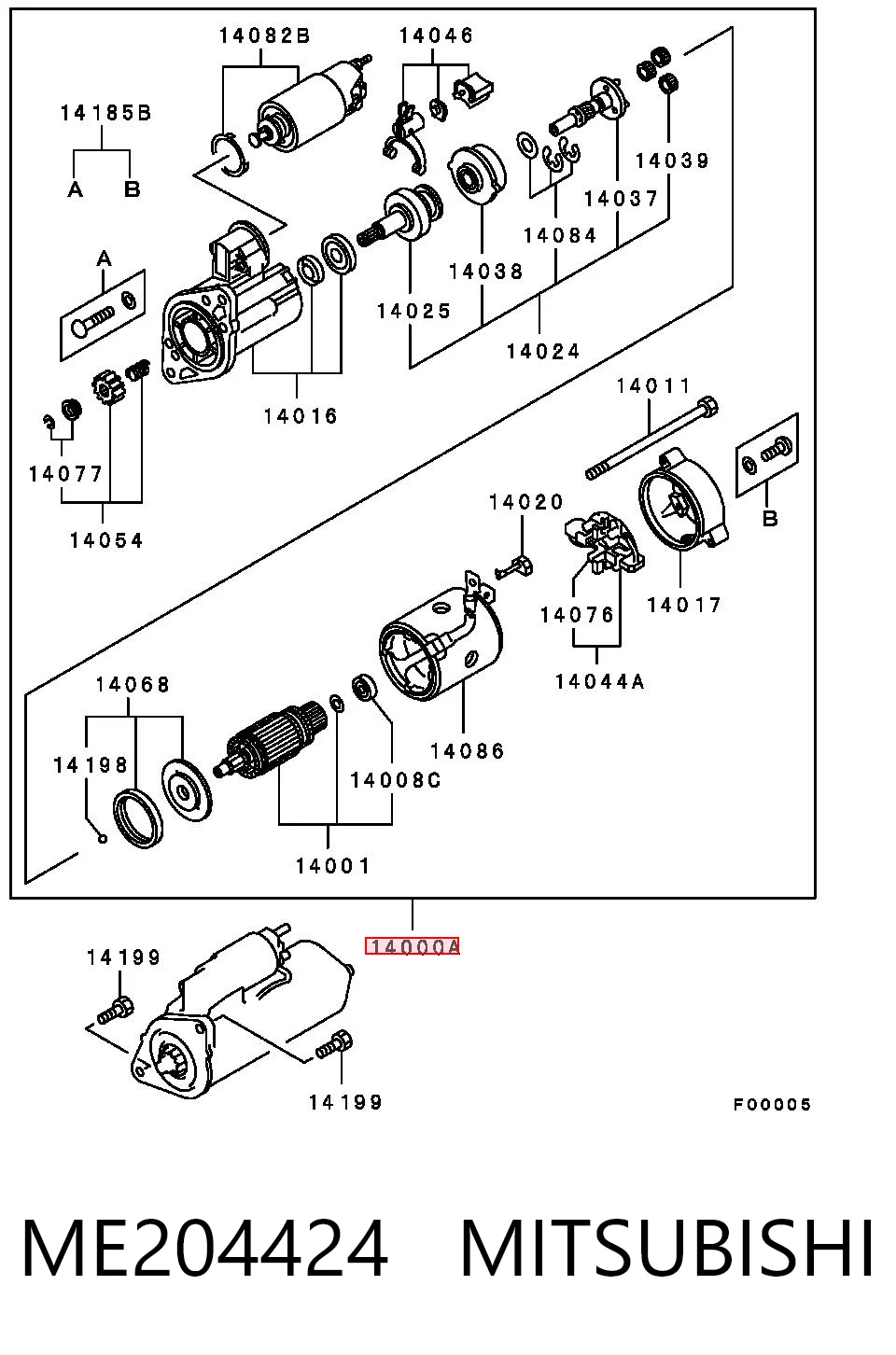 ME204424 Mitsubishi Arranque motores