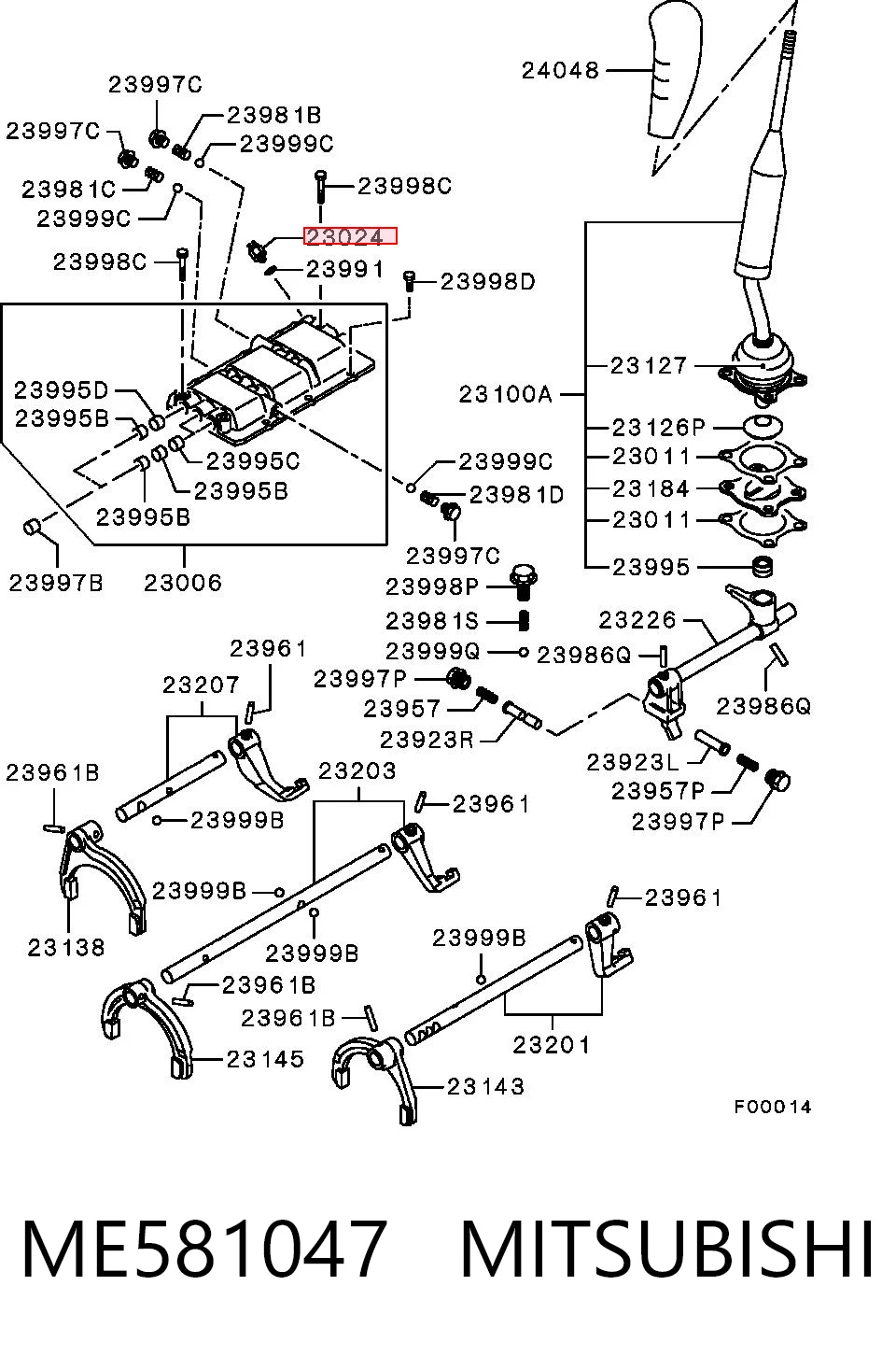 ME581047 Mitsubishi Interruptor de marcha atras