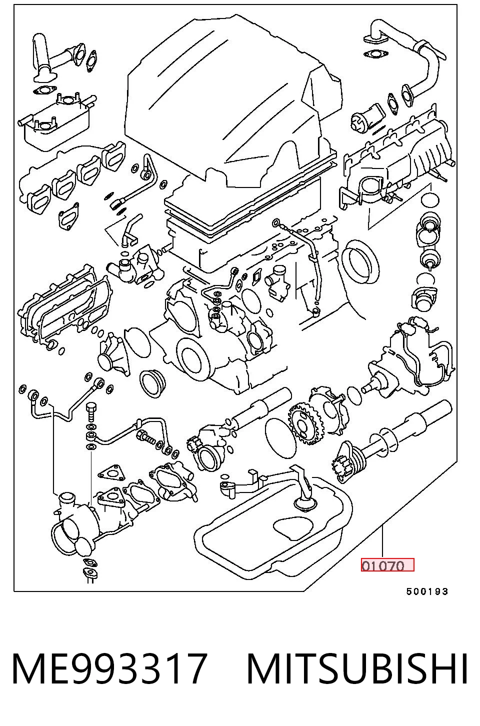 ME993317 Mitsubishi Juego de juntas superiores de motor