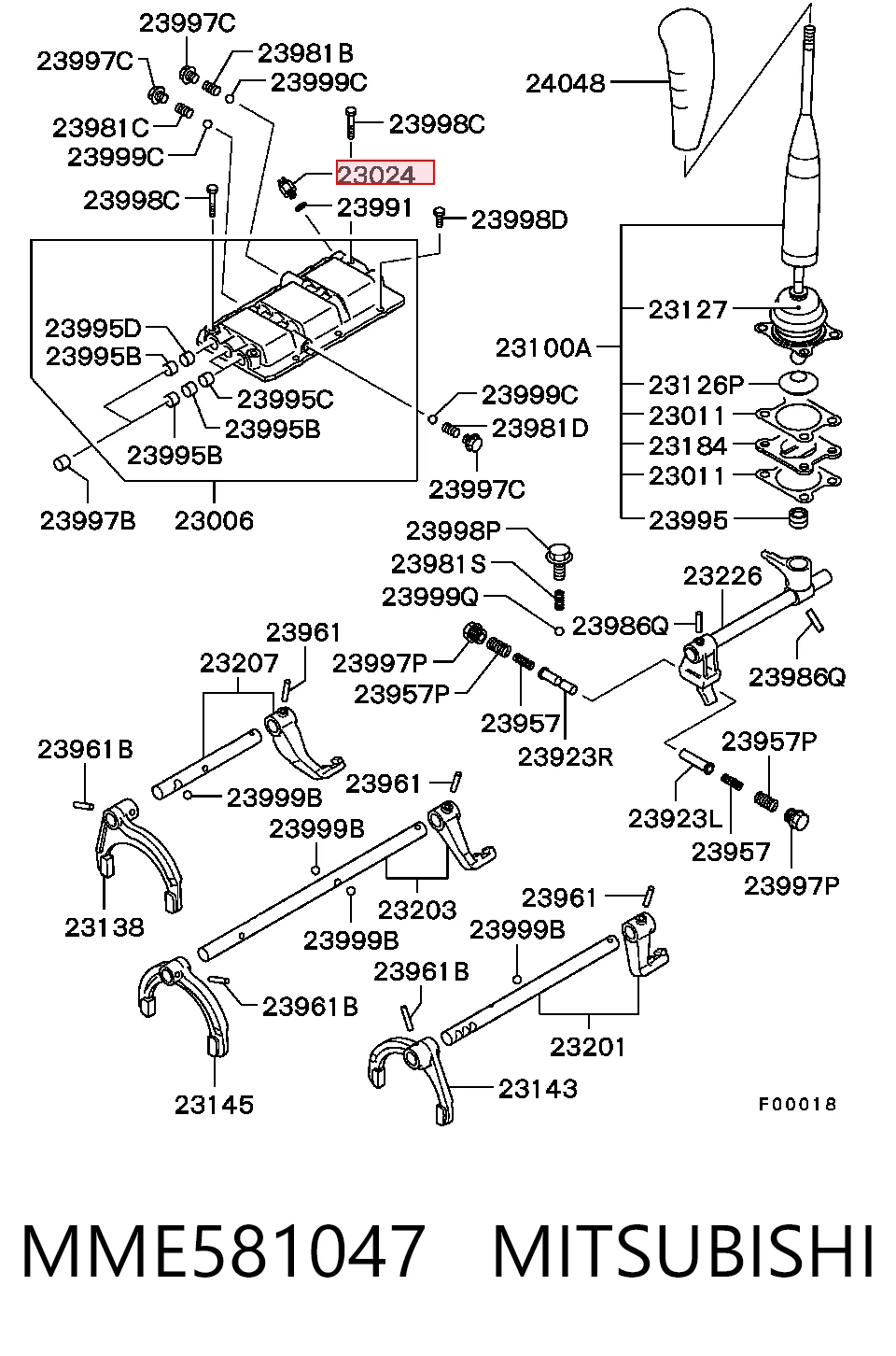 MME581047 Mitsubishi Interruptor de marcha atras