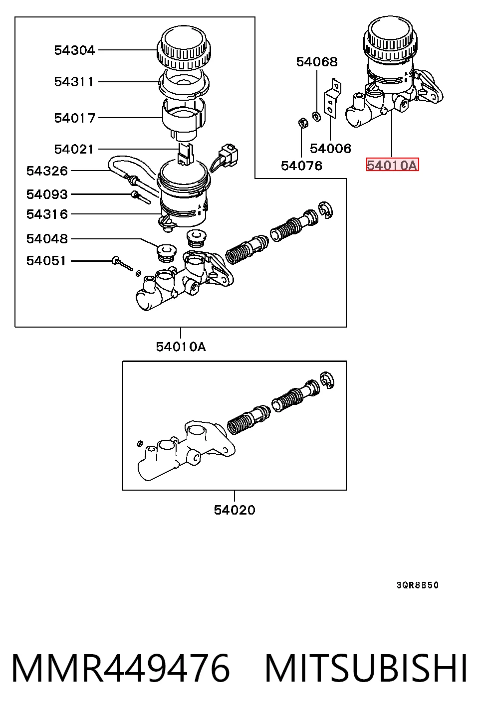 Bomba de freno MMR449476 MITSUBISHI