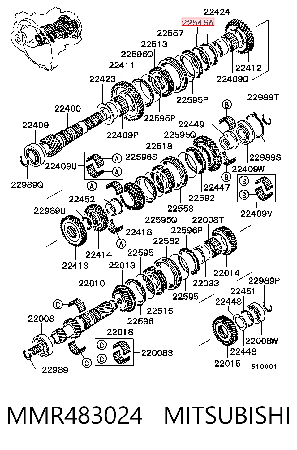 Anillo sincronizador MMR483024 MITSUBISHI