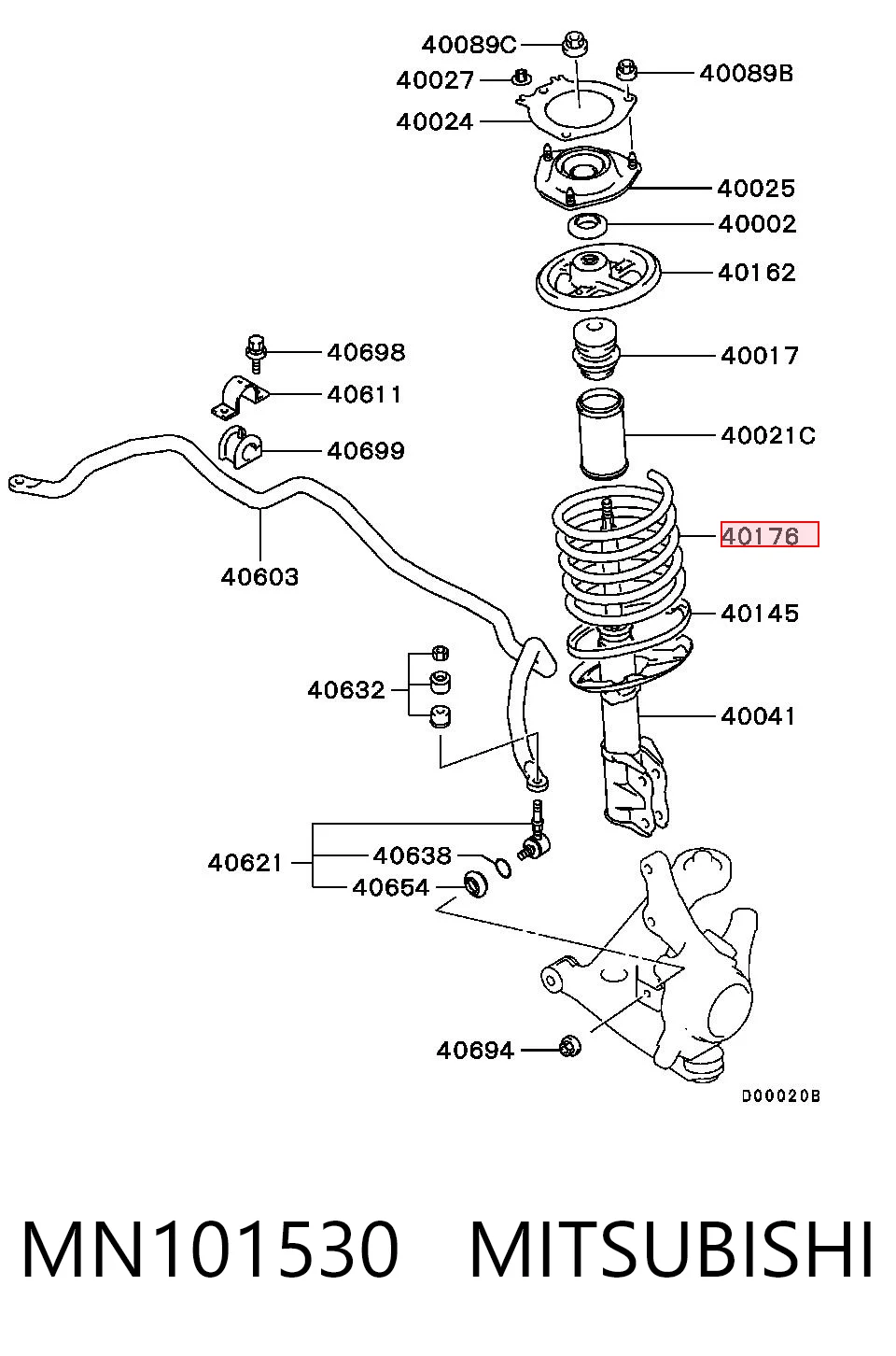 Comprar Muelle delantero Mitsubishi Outlander I CU a bajo precio