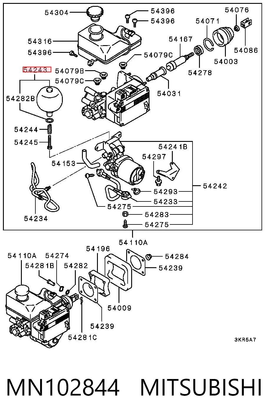 MN102844 Mitsubishi Acumulador hidráulico