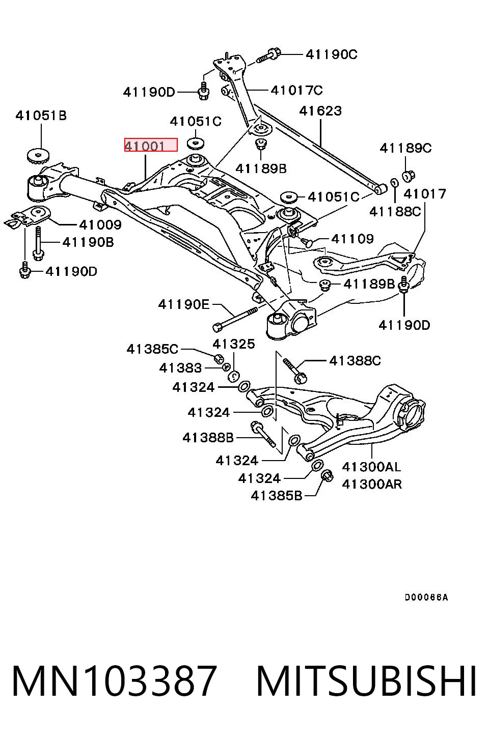 Comprar Subchasis trasero soporte motor Mitsubishi Grandis NAW a bajo precio