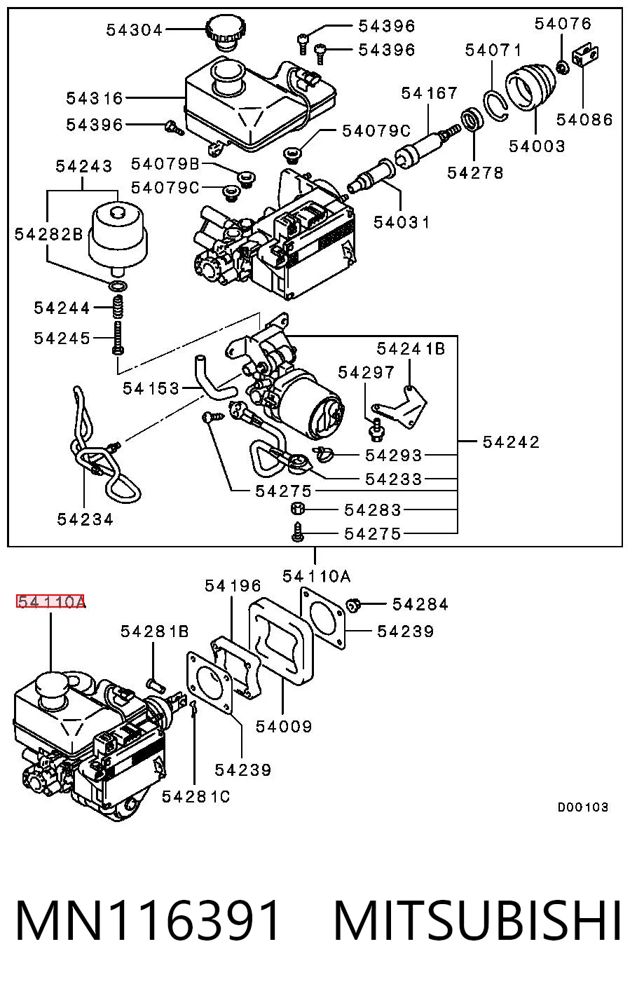 Cilindro principal de frenos para Mitsubishi Pajero IV LONG V90