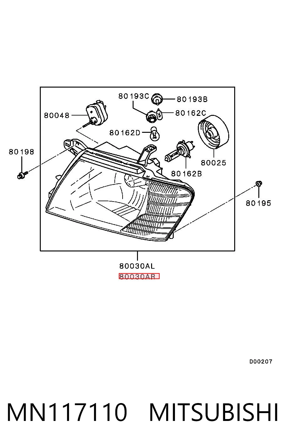  Faro derecho Mitsubishi Pajero 3