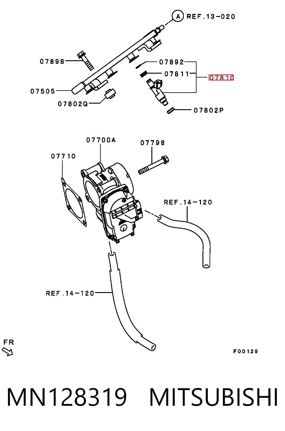 MN128319 Mitsubishi Inyector de combustible