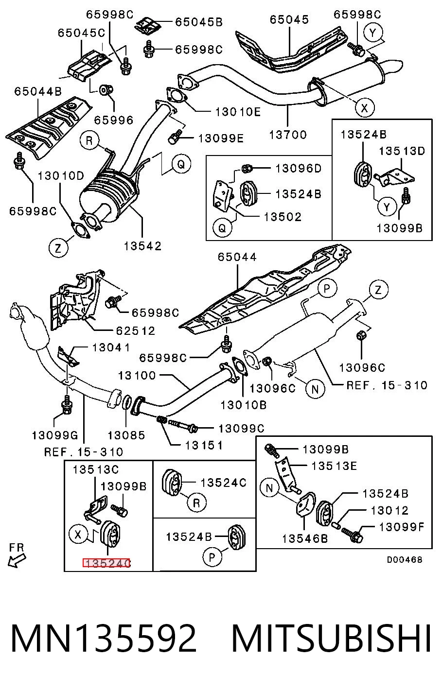 Soporte escape para Mitsubishi Pajero V90