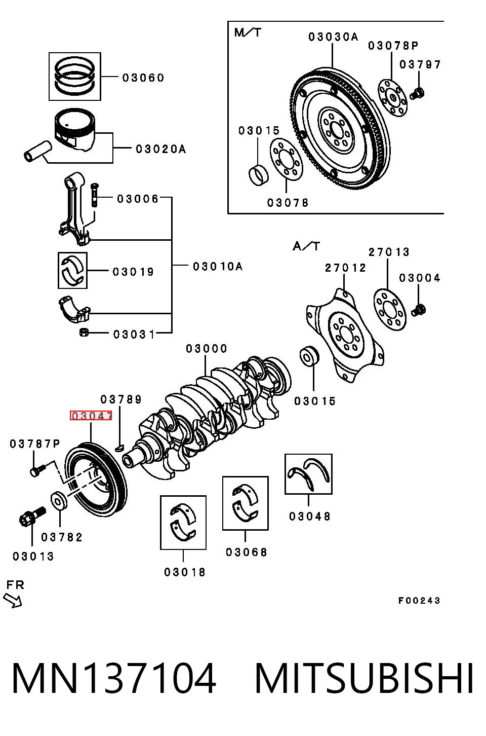 MN137104 Mitsubishi Dámper