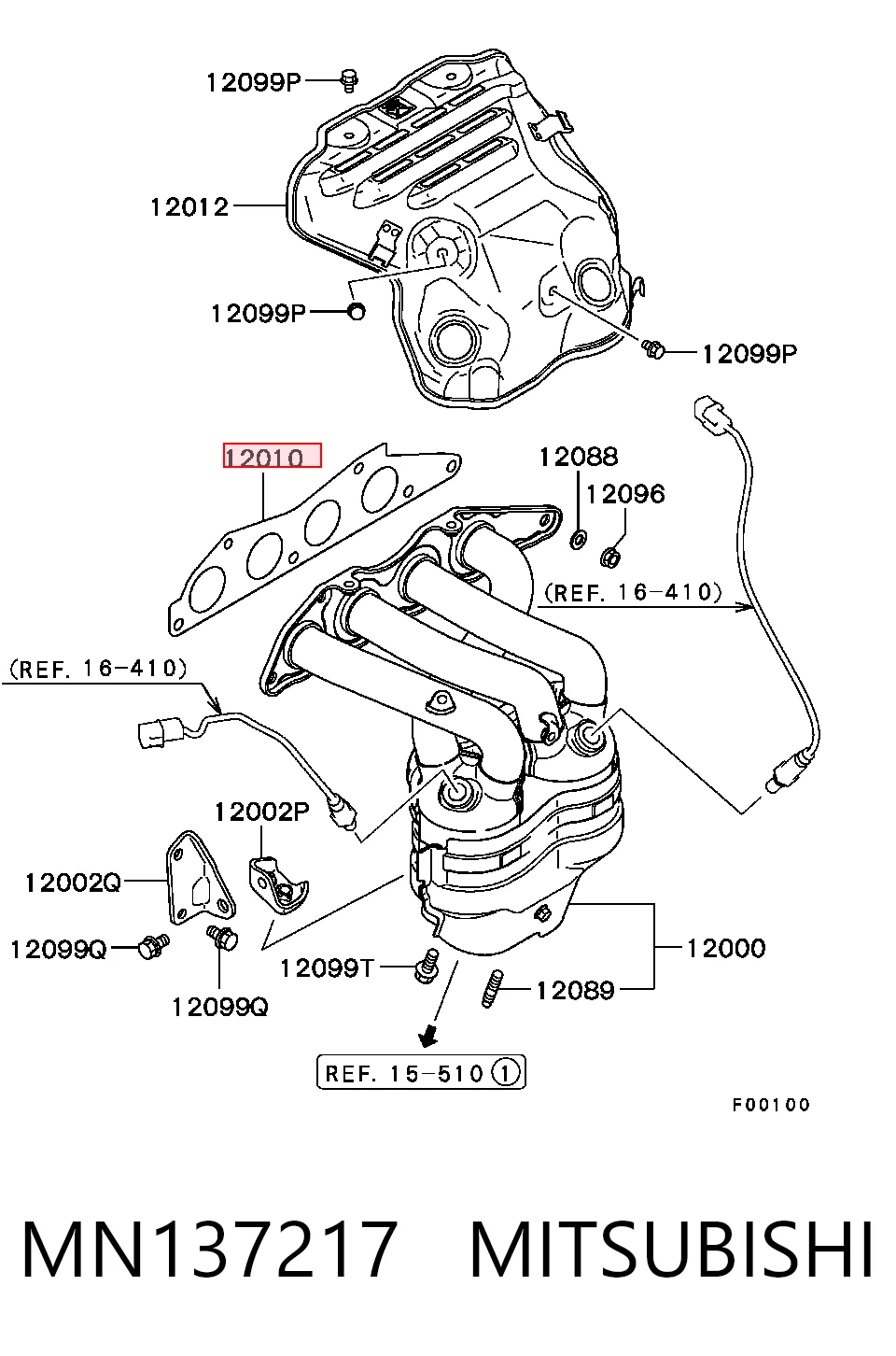 Junta colector joint para Mitsubishi Galant IX DJ, DM