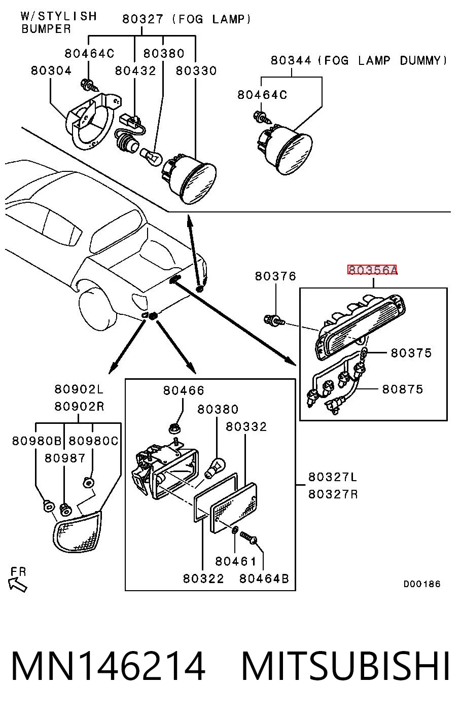 Luz central de freno para Mitsubishi L 200 IV KA, KB