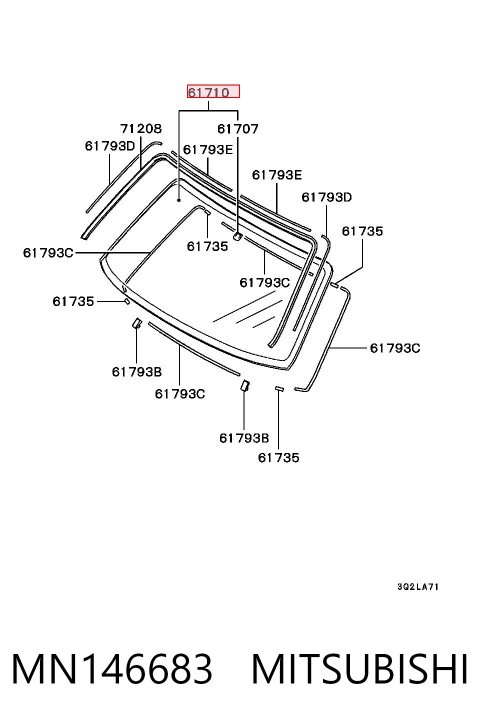 Parabrisas para Mitsubishi L 200 K60, K70