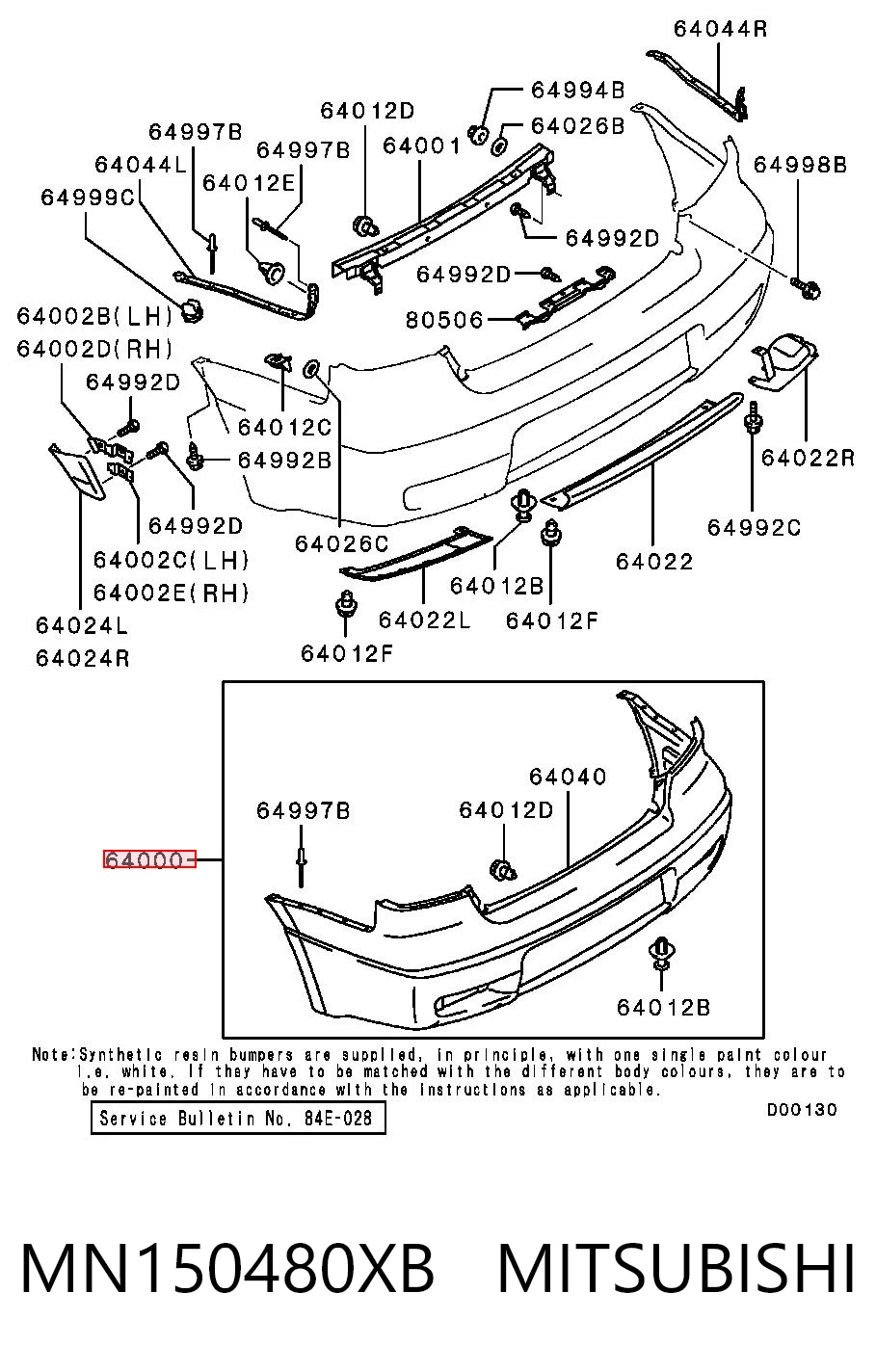 Defensa trasero para Mitsubishi Outlander I CU