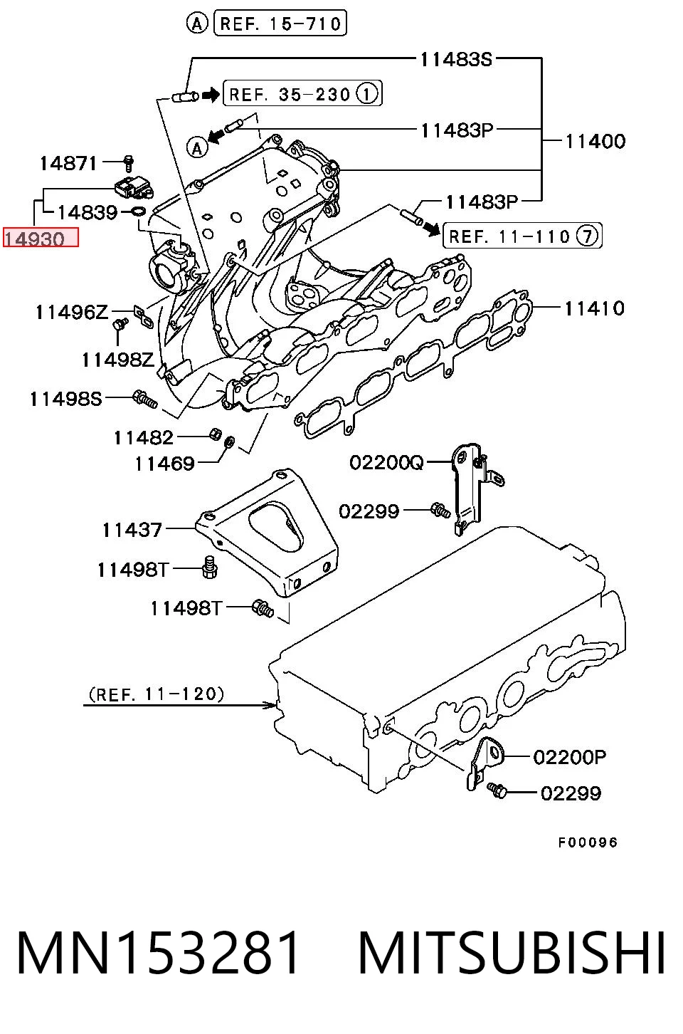 MN153281 Mitsubishi Sensor De Presion Del Colector De Admision