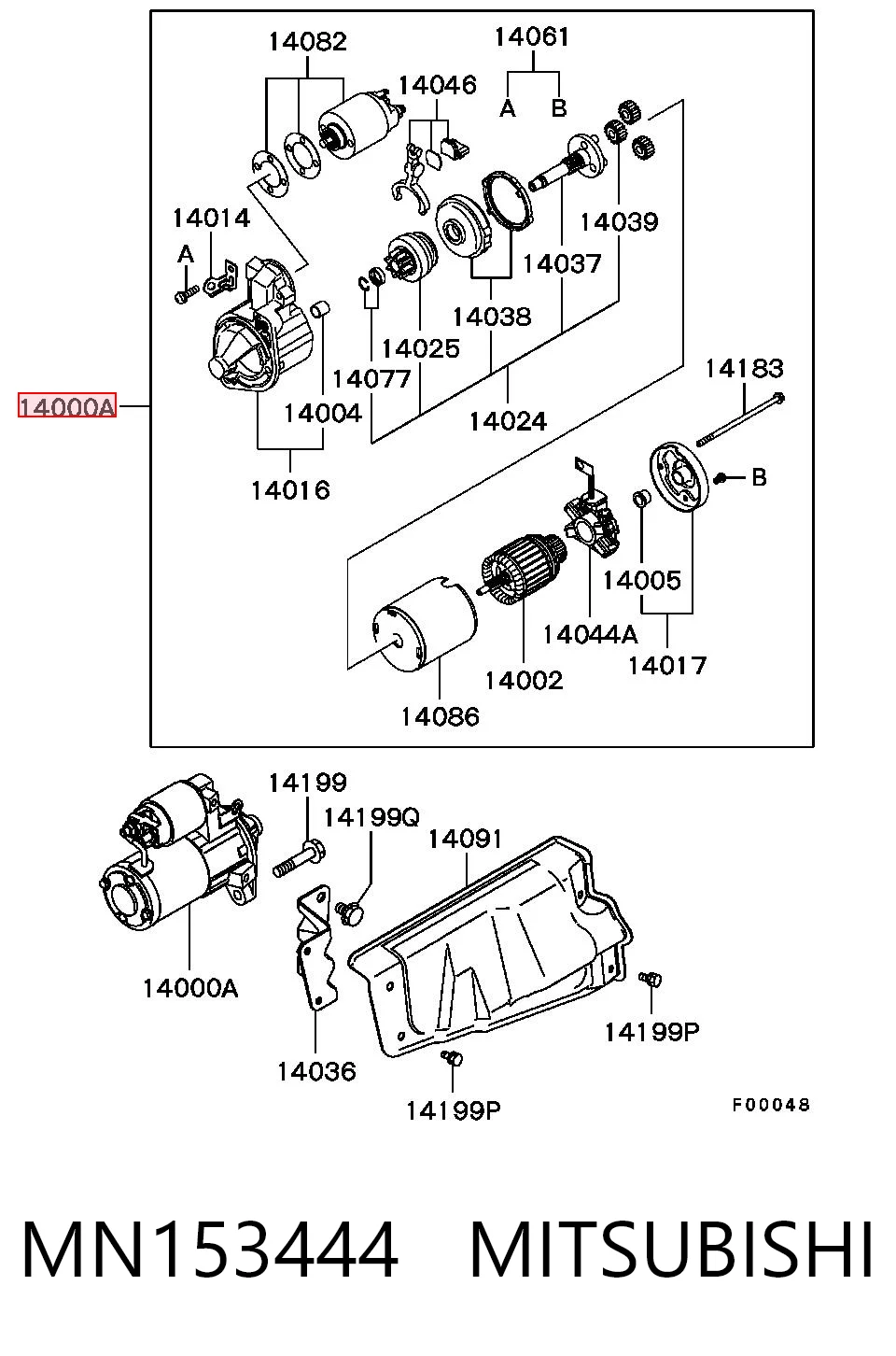 MN153444 Mitsubishi Arranque motores