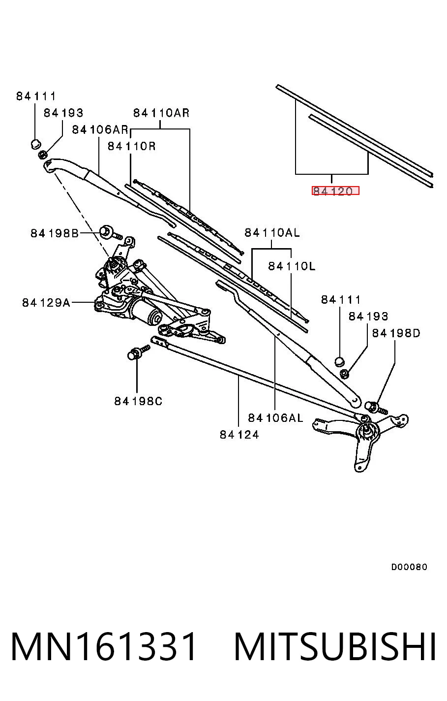 Limpiaparabrisas delantera conductor para Nissan Almera II N16