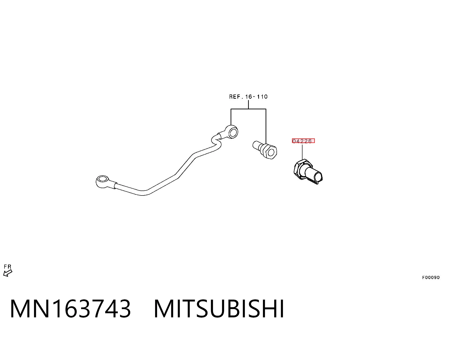 MN163743 Mitsubishi Indicador de presión del aceite