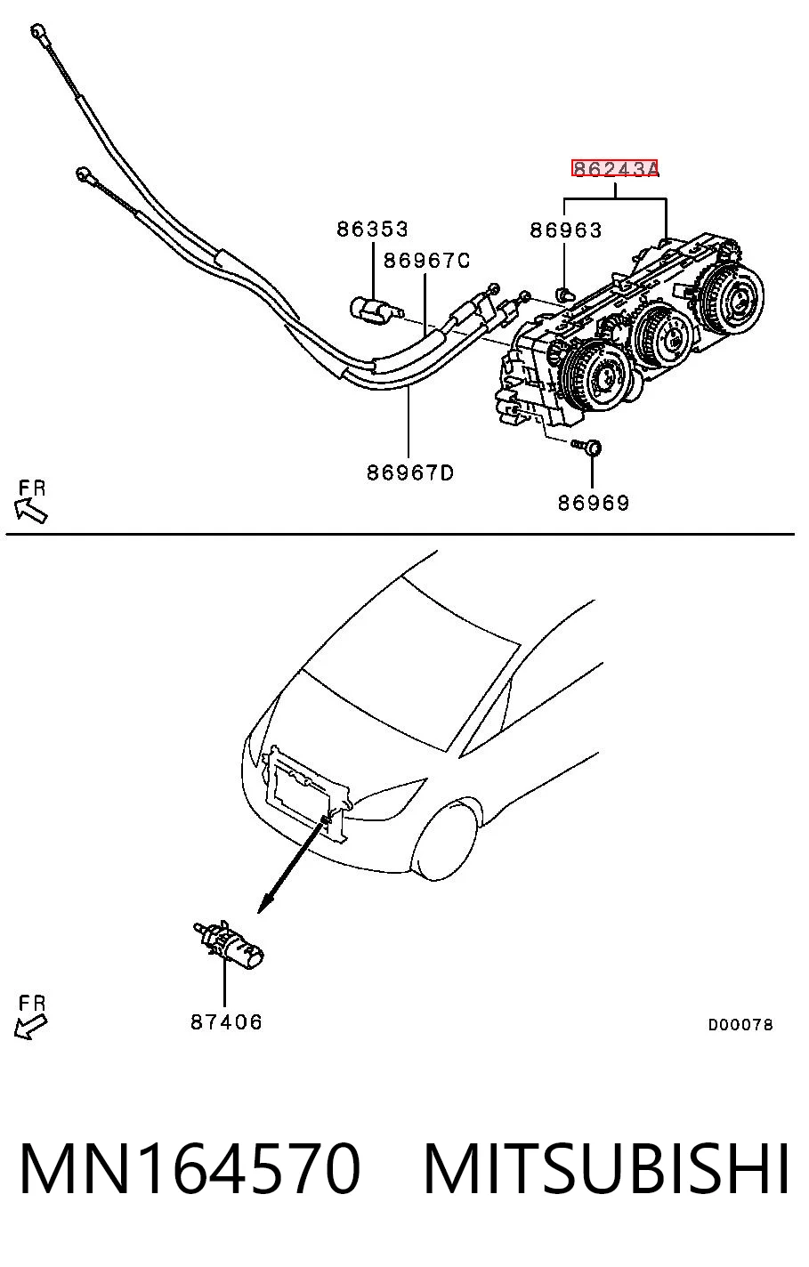 Unidad de control de la ventilación para Mitsubishi Colt VI Z3A