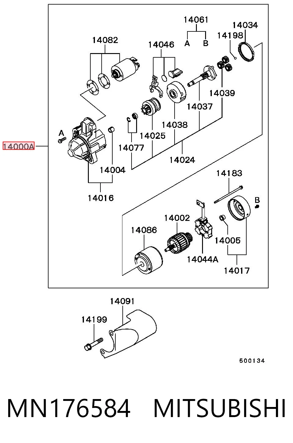 MN176584 Mitsubishi Arranque motores