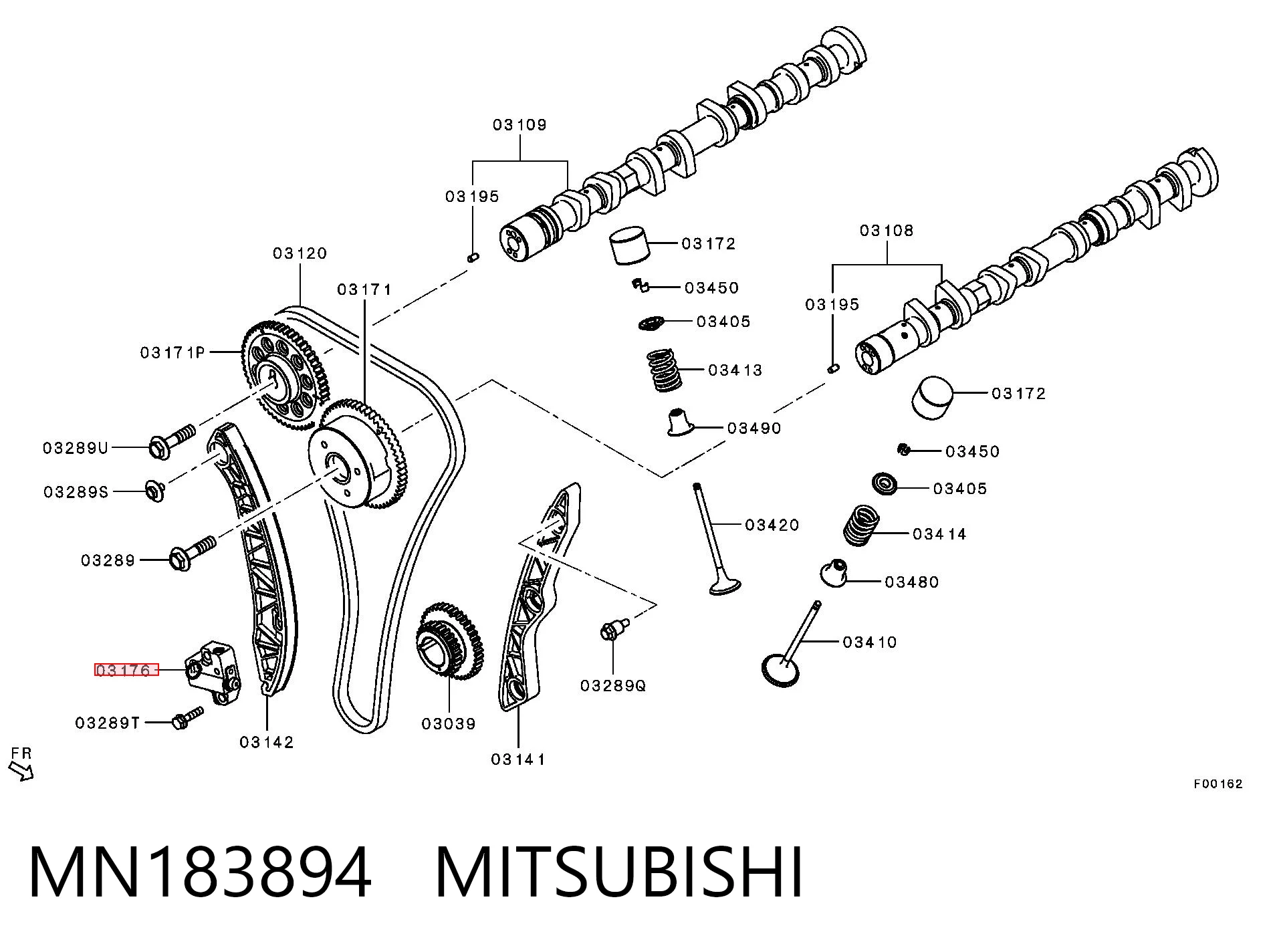 MN183894 Mitsubishi Tensor de cadena de distribución