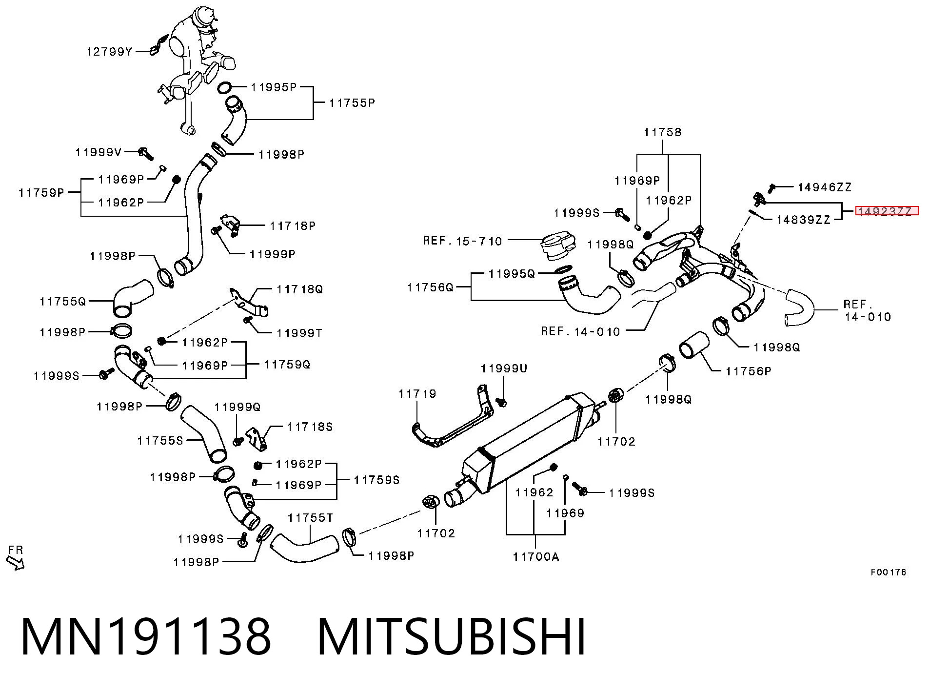 MN191138 Mitsubishi Sensor de presión de sobrealimentación