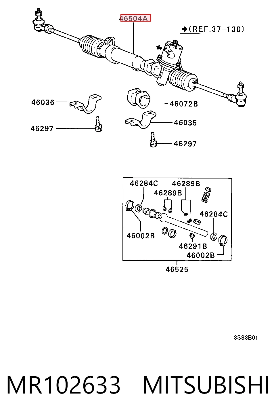 Cremallera de dirección para Mitsubishi Eclipse D22A, D27A