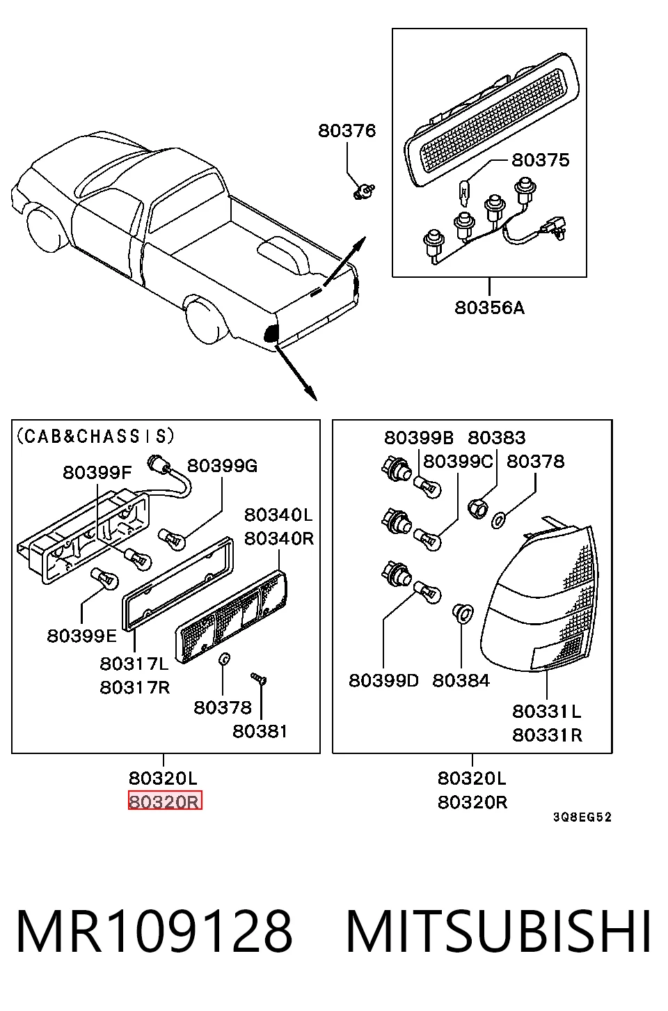 Piloto trasero derecho Mitsubishi L 200 III pick-up (K60, K70) (1996 - 2007) precio, desde 42,30 EUR
