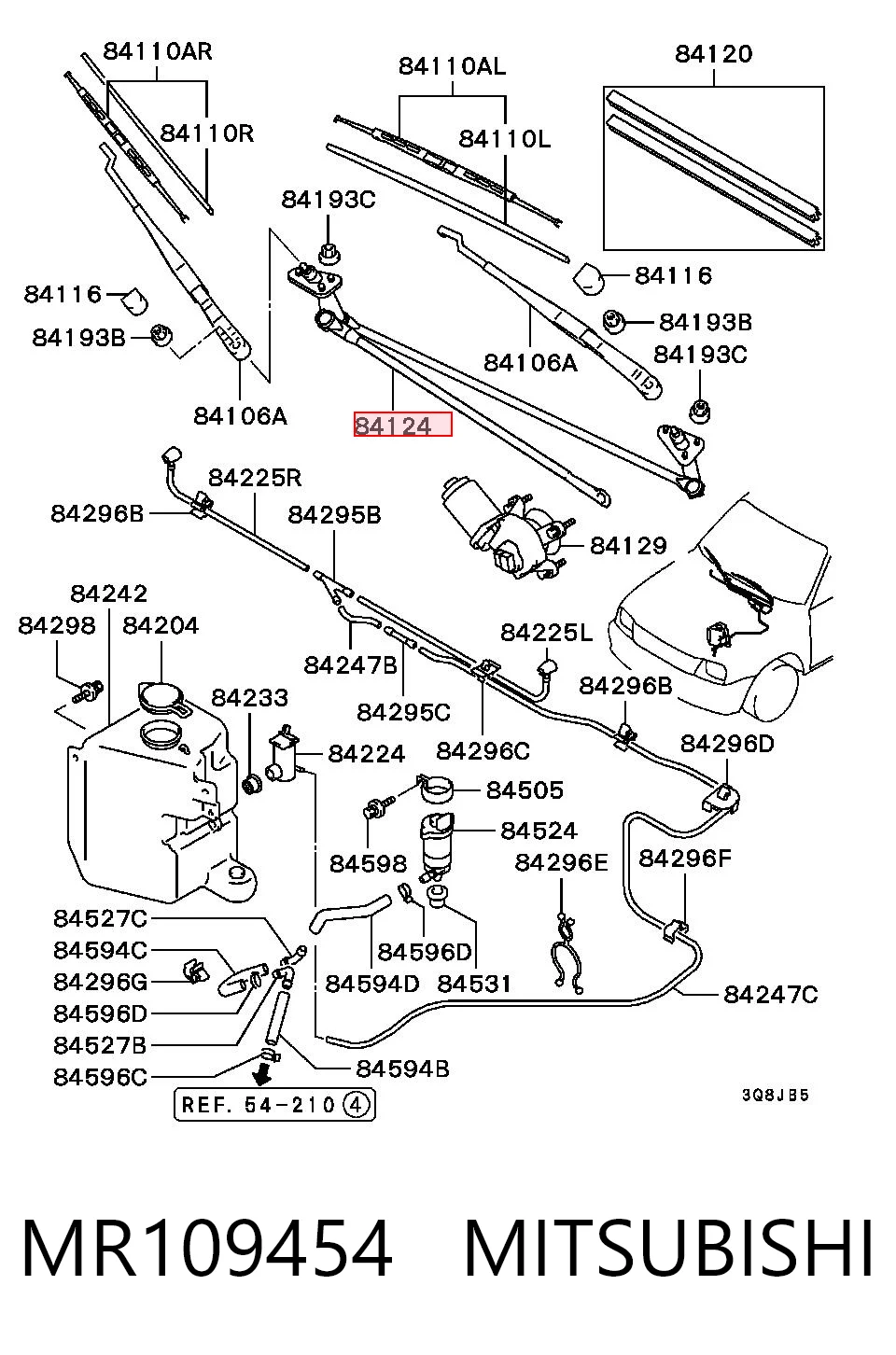 Comprar Trapezio del limpiaparabrisas Mitsubishi L 200 K60, K70 a bajo precio