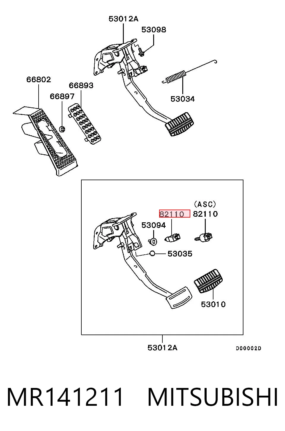 MR141211 Mitsubishi Interruptor luces de freno