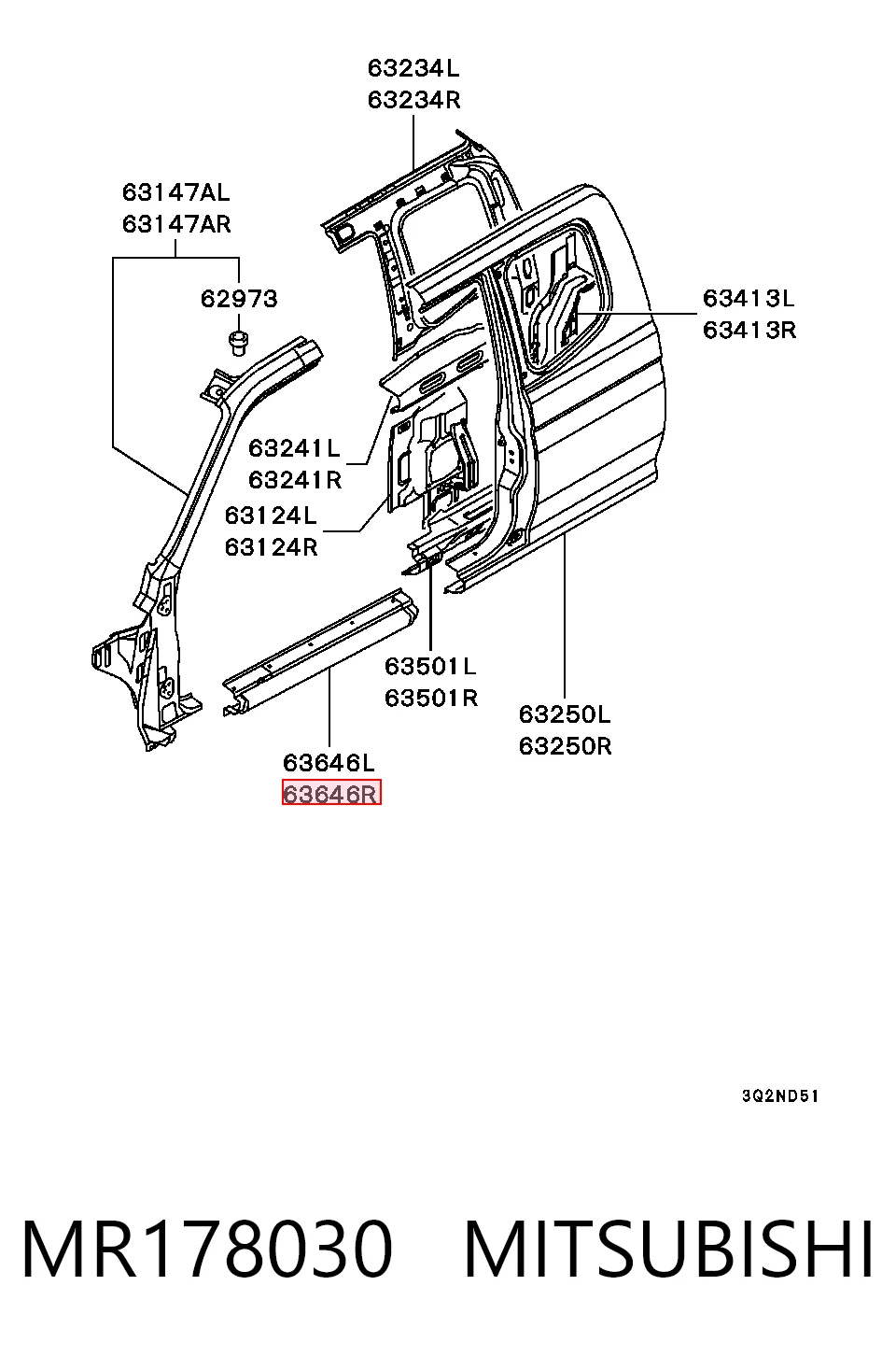 Comprar Umbral exterior derecho Mitsubishi L 200  K60, K70 a bajo precio