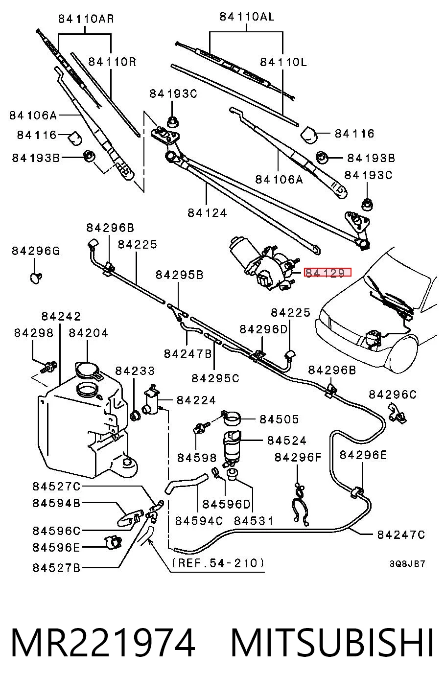 Motor limpiaparabrisas para Mitsubishi Pajero SPORT I K90
