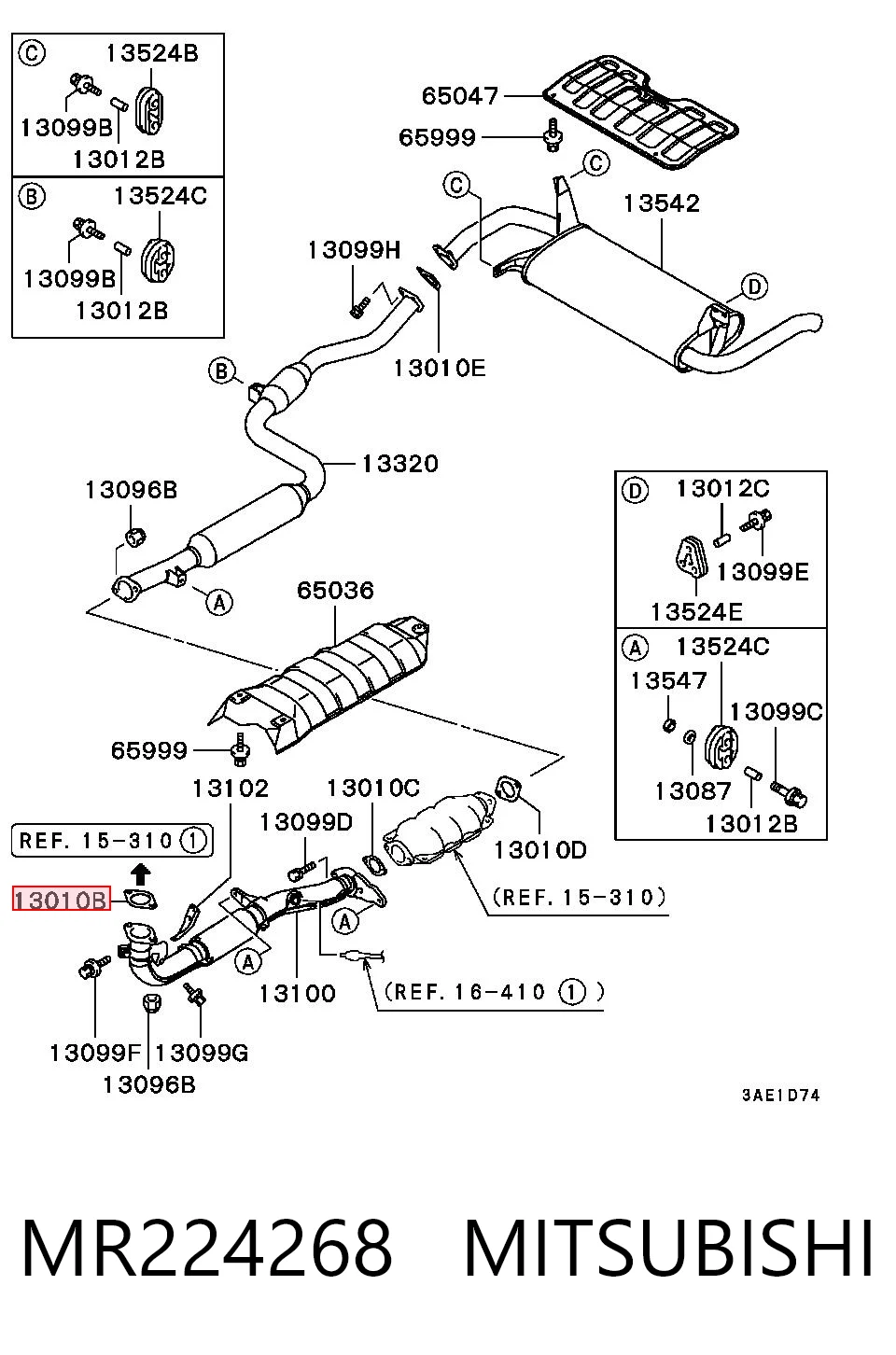 Junta de tubo de escape Mitsubishi Lancer IV sedán (C6A, C7A) (1988 - 1992) precio, desde 3,04 EUR