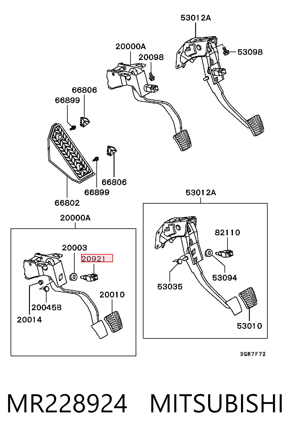 MR228924 Mitsubishi Interruptor luces de freno