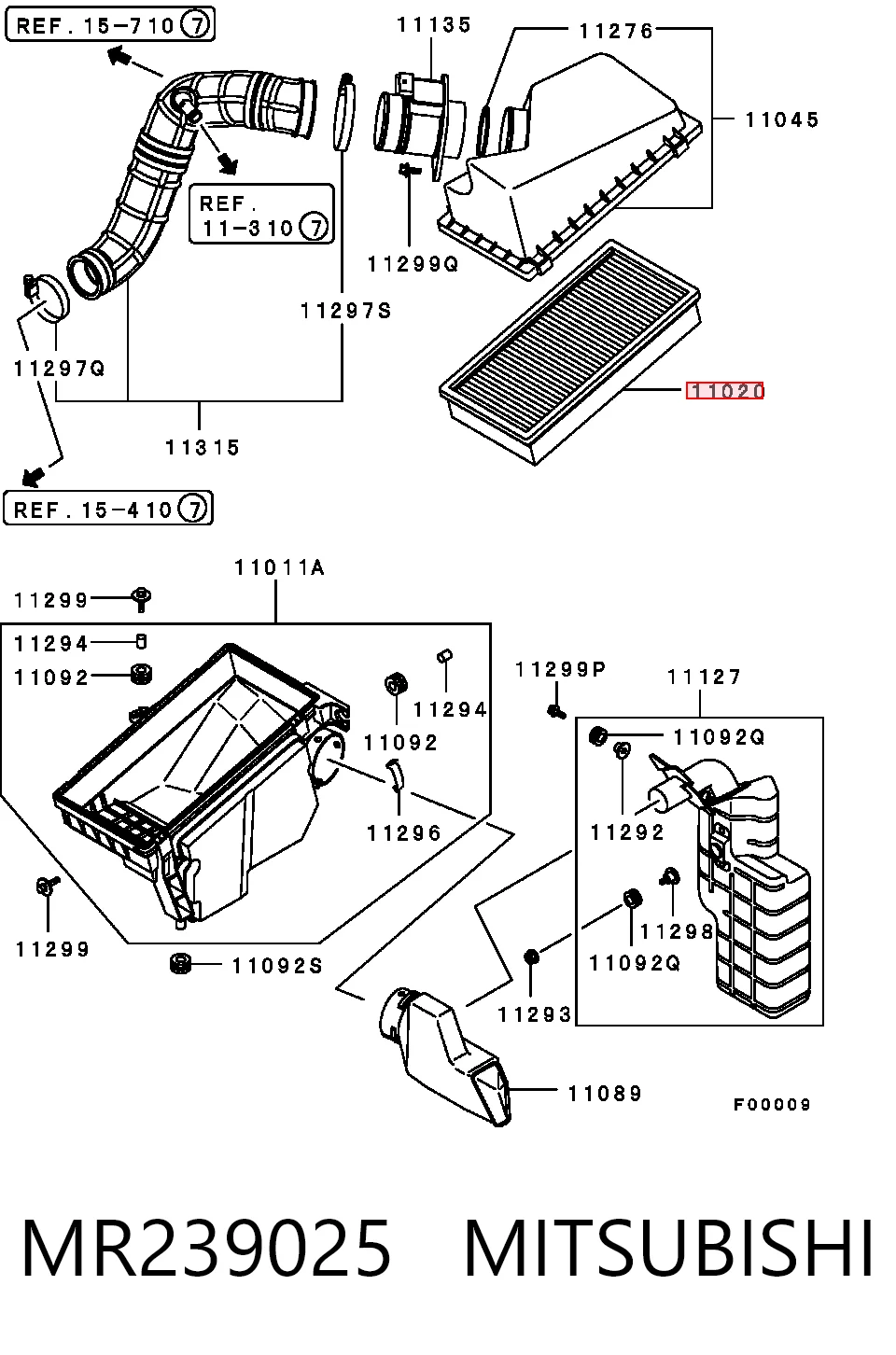 Filtro de aire MR239025 MITSUBISHI