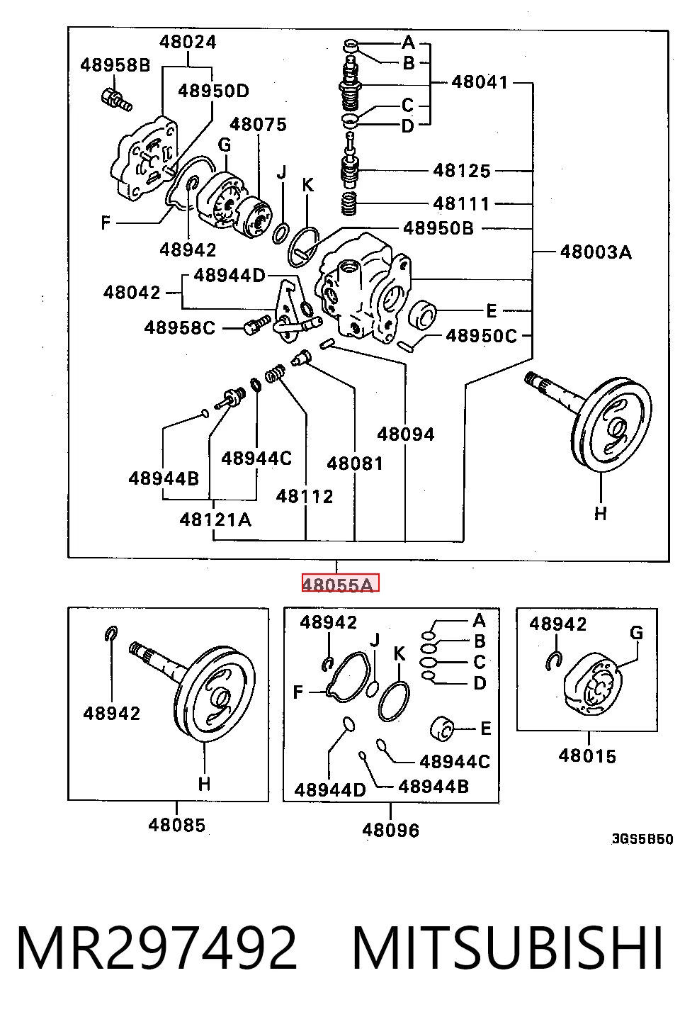 Bomba de dirección asistida  Mitsubishi Galant VII hatchback (E5A, E7A, E8A) (1992 - 1996) precio, desde 65,34 EUR