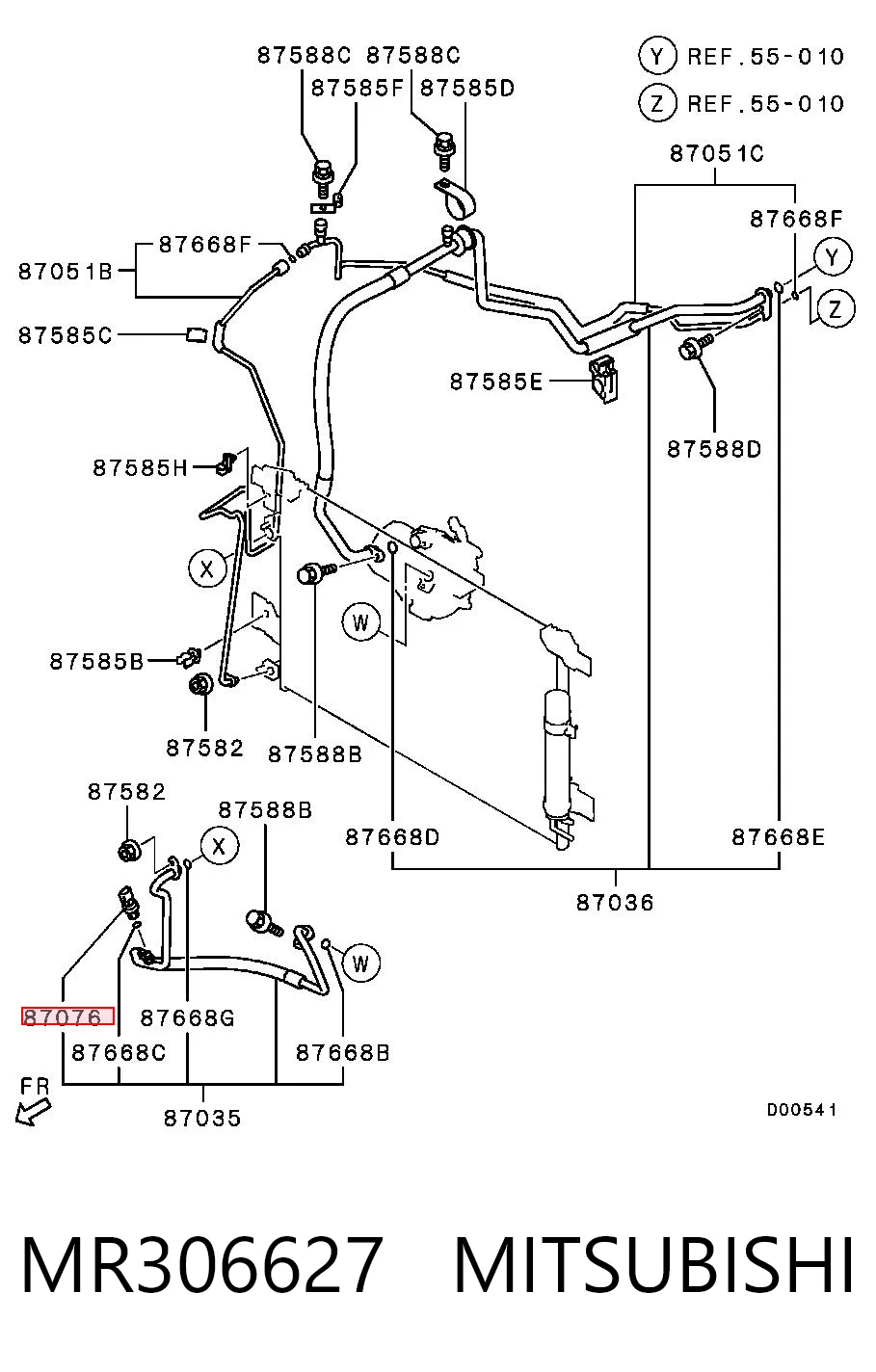 MR306627 Mitsubishi Sensor de baja presion aire acondicionado