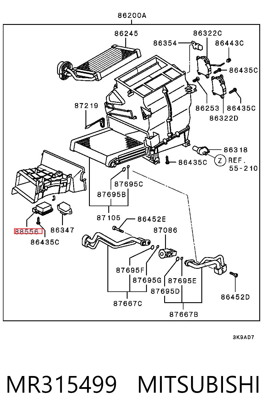 MR315499 Mitsubishi Resistencia de calefacción