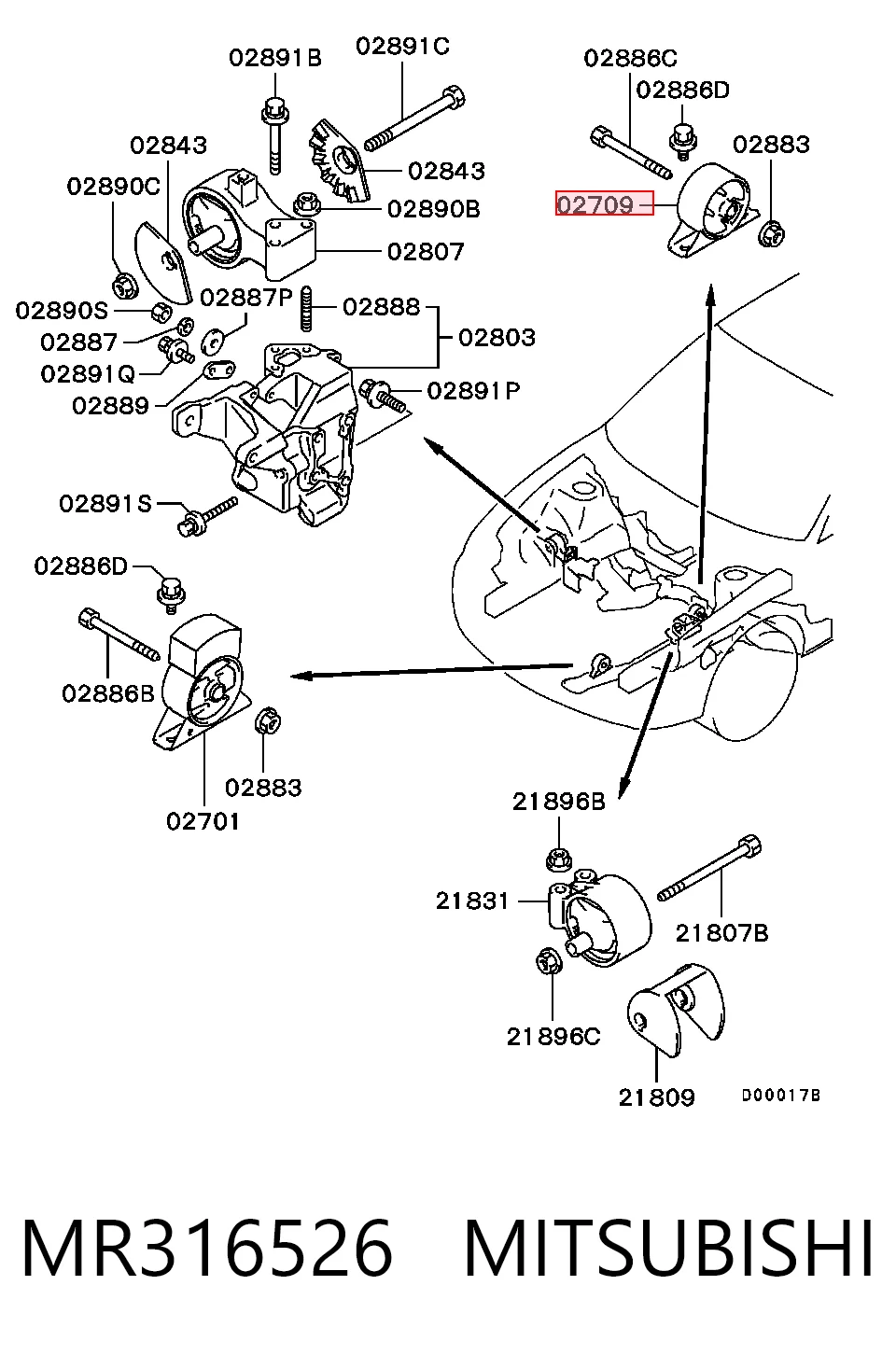 MR316526 Mitsubishi Taco de motor