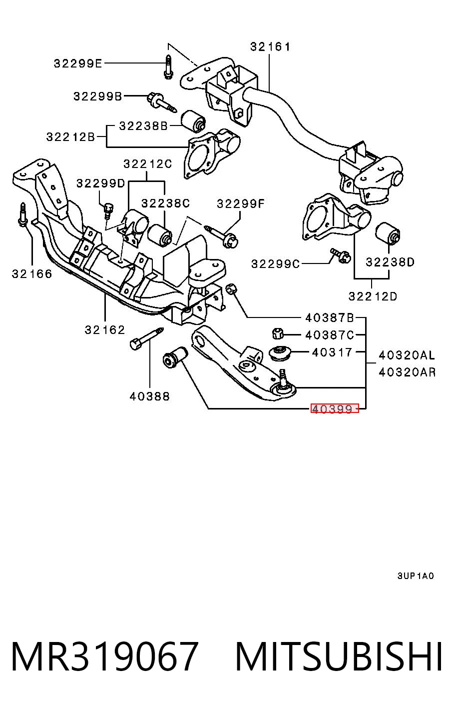 Comprar Buje delantero inferior del brazo de suspensión Mitsubishi Pajero  H60, H70 a bajo precio