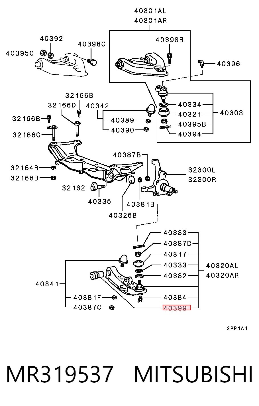 Comprar Buje delantero inferior del brazo de suspensión Mitsubishi L 300  P0W, P1W a bajo precio