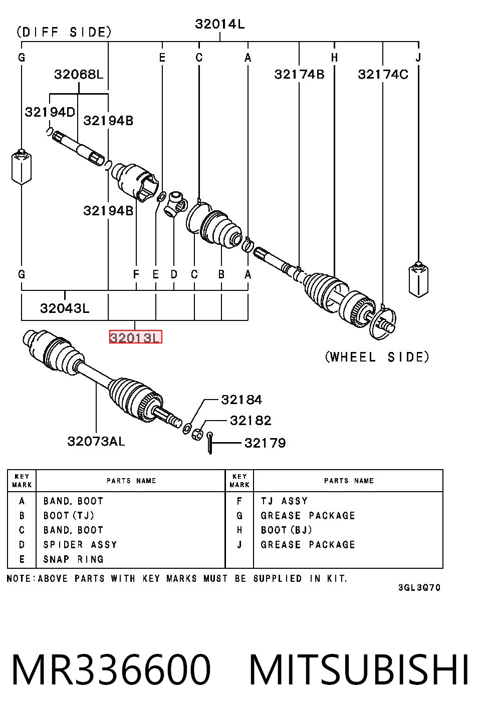 Fuelle transmisión delantero exterior Mitsubishi Lancer IX desde 23,10 €