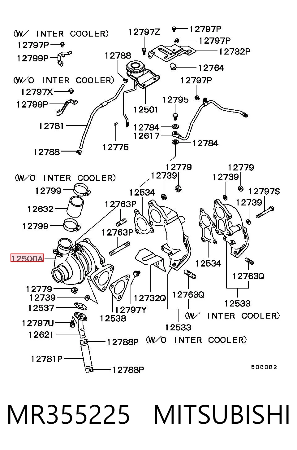 MR355225 Mitsubishi Turbo para motor